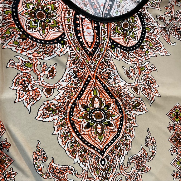 Boho Earthy Design Tan Tunic Size S/M - Picture 5 of 7